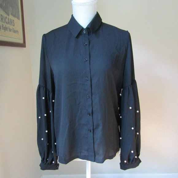 Free Generation Los Angeles Embellish Pearl Blouse - Picture 10 of 10